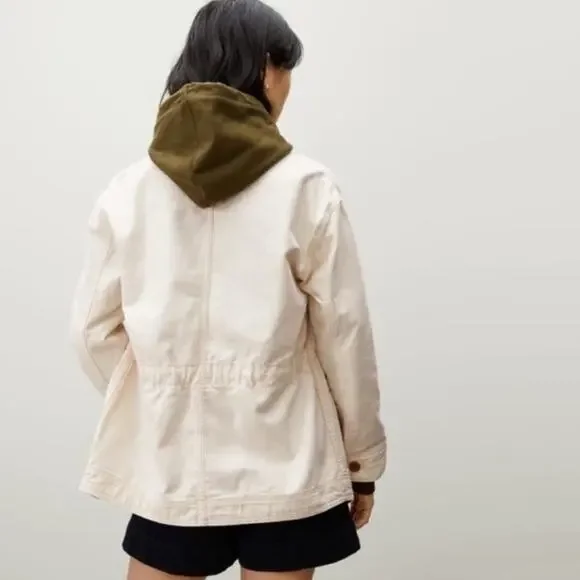 Everlane The Cinchable Chore Jacket Women's S Bone Inner Drawstring Pockets - Picture 2 of 11